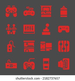 arcade web icons. Gamepad and Joystick, Punching ball and Games symbol, vector signs