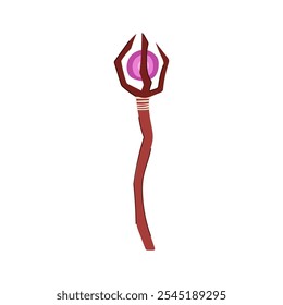 arcane magic wizard stick cartoon. potion ritual, alchemy illusion, ian conjure arcane magic wizard stick sign. isolated symbol vector illustration