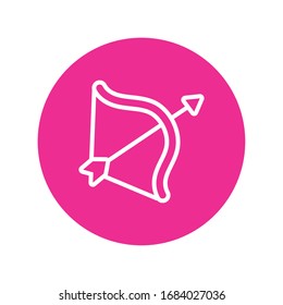 diseño de ilustración vectorial de estilo de línea y de bloque de arco y flecha