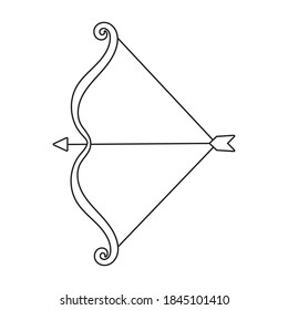 arco con flecha dussehra estilo de línea icono de ilustración vectorial