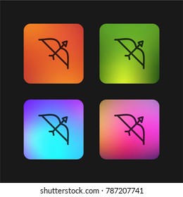 Arch with arrow hand drawn tool four color gradient app icon design