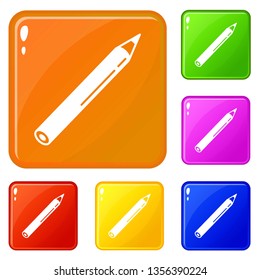 Arch arrow icons set collection vector 6 color isolated on white background
