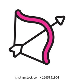 Bogen- und Pfeillinie sowie Vektorillustration-Design