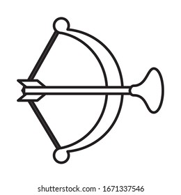 diseño de ilustración vectorial de estilo plano de arco y flecha