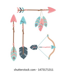 arch with arrows and feathers decoration boho style