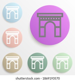 Farbsatz für Bogenzeichen. Einfache Glyphe, flache Vektorgrafik von Web-Icons für i und ux, Website oder mobile Anwendung
