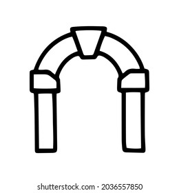 Arch black line vector doodle icon design