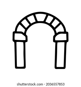 Arch black line vector doodle icon design