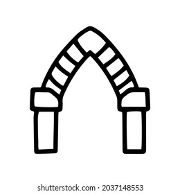 Arch black line vector doodle icon design