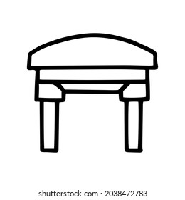 Arch black line vector doodle icon design
