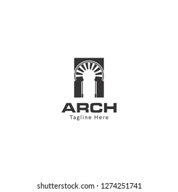 Arch black logo design template