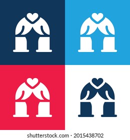 Vier-Farben-Minimal-Icon-Set für Arch Blau und Rot