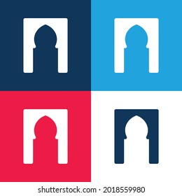 Arch blue and red four color minimal icon set