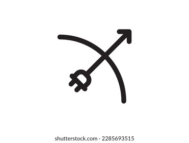 arch bow electric logo. simple creative energy design icon vector