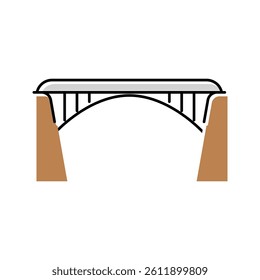 arch bridge color icon vector. arch bridge sign. isolated symbol illustration