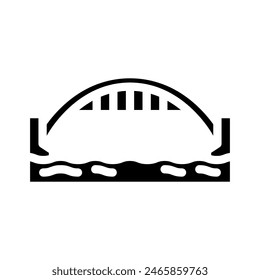 arch bridge glyph icon vector. arch bridge sign. isolated symbol illustration