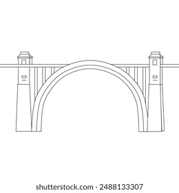 Arco puente arte de línea, dibujo de arco, 
ilustración arquitectónica