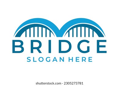 Arch Bridge Logo Design Vector Icon Template