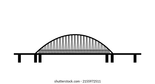 Arch Bridge Silhouette Transport Road Construction Stock Vector ...