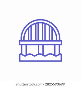arch bridge support pillars icon sign vector