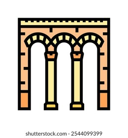 ícone de cor do arco byzantine vetor. sinal de arco byzantine. ilustração de símbolo isolado