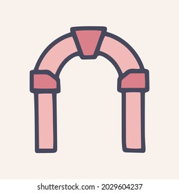 Arch color vector doodle simple icon design