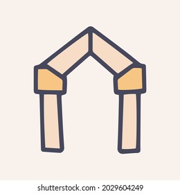 Arch color vector doodle simple icon design