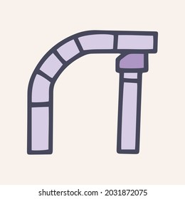 Arch color vector doodle simple icon design