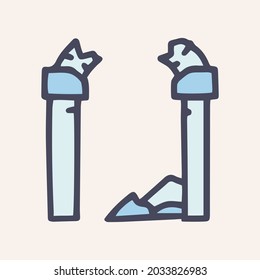 Arch color vector doodle simple icon design