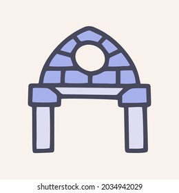 Arch color vector doodle simple icon design