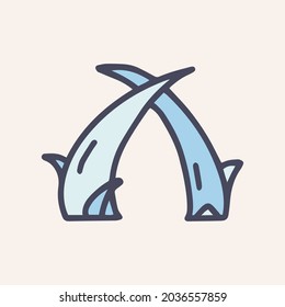 Diseño de iconos simples para el vector de color de arco