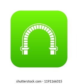 Arch column icon green vector isolated on white background