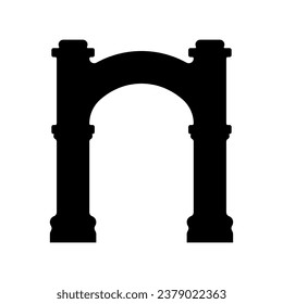 Arch with columns icon. Black silhouette. Front side view. Vector simple flat graphic illustration. Isolated object on a white background. Isolate.