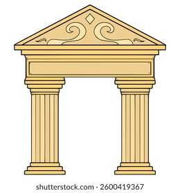 arch columns illustration hand drawn isolated vector