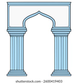 arch columns illustration hand drawn isolated vector