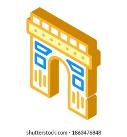 arch construction isometric icon vector. arch construction sign. isolated symbol illustration