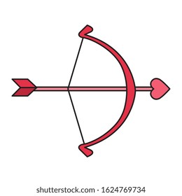 arch cupid with arrow isolated icon vector illustration design