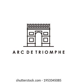 arch de triomphe France line art logo design Vektorgrafik