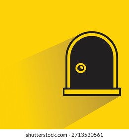 arch door icon with shadow on yellow background