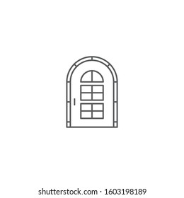 Arch door vector icon symbol isolated on white background 