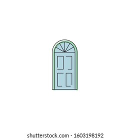 Arch door vector icon symbol isolated on white background 