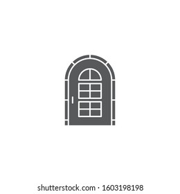 Arch door vector icon symbol isolated on white background 