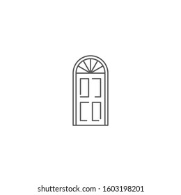 Arch door vector icon symbol isolated on white background 