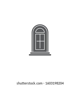 Arch door vector icon symbol isolated on white background 