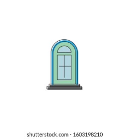 Arch door vector icon symbol isolated on white background 