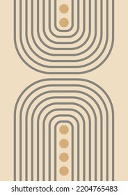 Arch and dots poster illustration in minimalistic style.