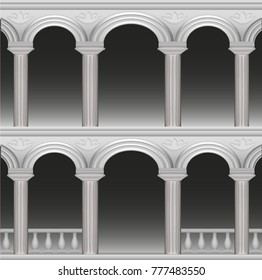 arch, element of the palace, columns and balustrades