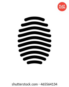Arch of fingerprint Icon Flat Style Isolated Vector Illustration