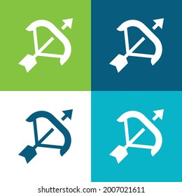 Arco Plano cuatro colores conjunto de iconos mínimo