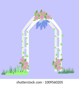 Arch is flowering in the style of Provence. Vector flowers
